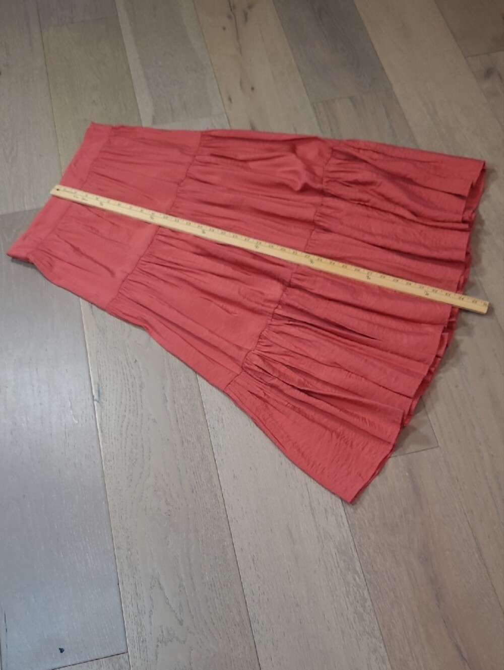 EUC LC Lauren Conrad Skirt Women's sz M Orange Tiered Ruffled Long Skirt - Picture 12 of 12